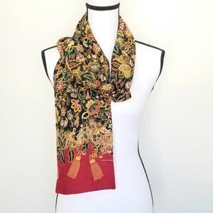 Donnybrook vintage scarf red with tassel print